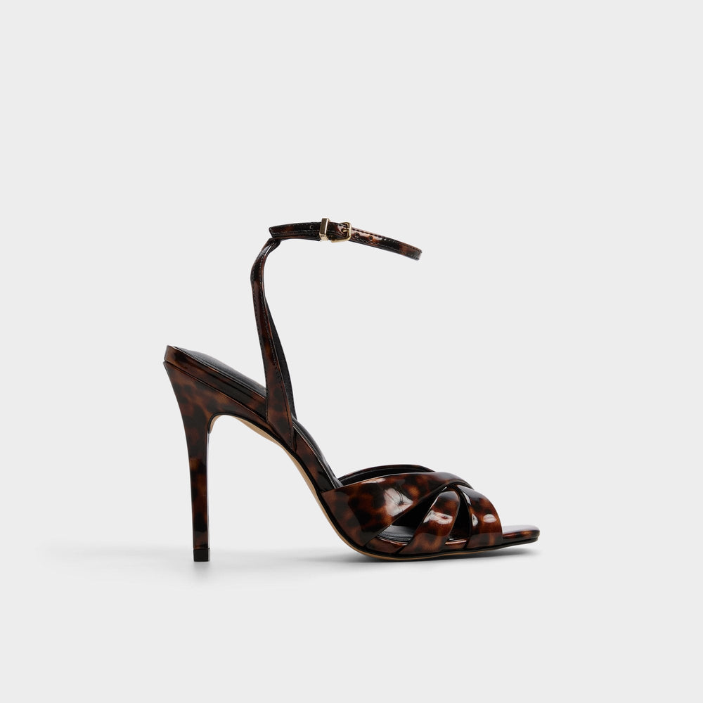 Meteora in Open Brown - Strappy heeled sandal, Stiletto heel