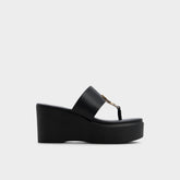 Friegan in Black - Slide sandal, Wedge heel