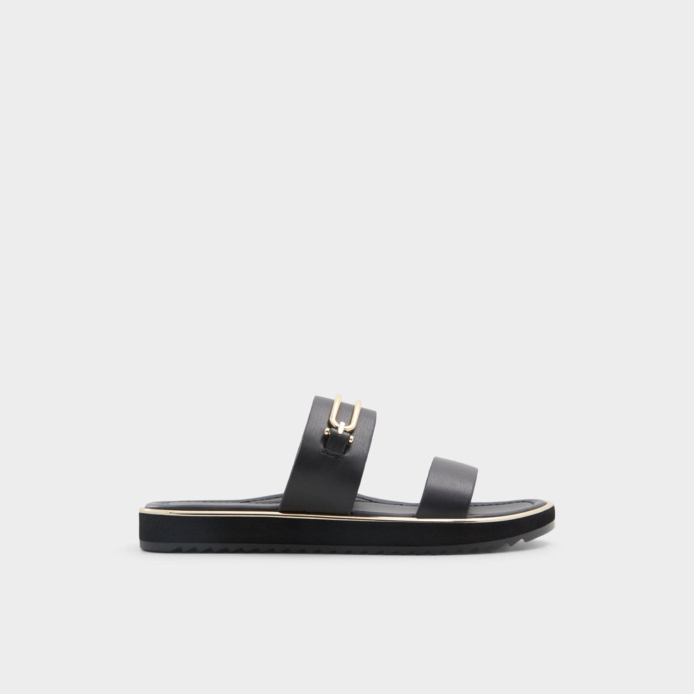 Lagoon Other Black Women's Strappy sandals - Strappy flat sandal, Footbed sandal
