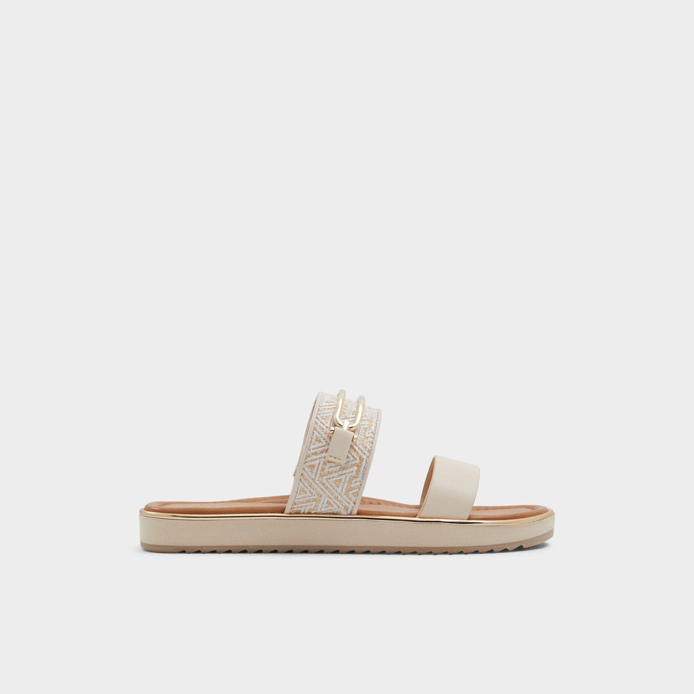 Lagoon Other Beige Synthetic Print Women's Footbed sandals - Slide sandal, Footbed sandal