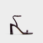 Azzira in Bordo - Strappy heeled sandal, Block heel