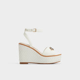 Ybylin White Women's Wedges - Wedge sandal, Wedge heel