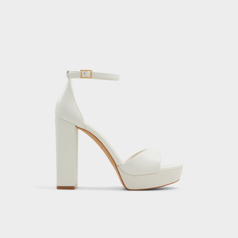 Enaegyn2.0 White/Bone Women's Platform Shoes - Strappy heeled sandal, Block heel