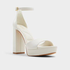 Enaegyn2.0 White/Bone Women's Platform Shoes - Strappy heeled sandal, Block heel