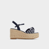 Annamarie Navy Women's Platform sandals - Wedge sandal