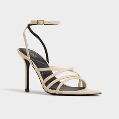 Solania Light Beige Women's Strappy sandals - Heeled sandal, Stiletto heel