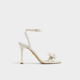 Daisylily White/Bone Women's Heeled sandals - Strappy heeled sandal, Stiletto heel