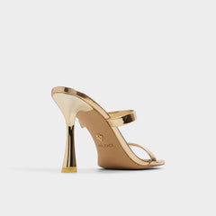 Evalyn in Gold - Strappy heeled sandal, Stiletto heel