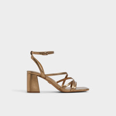 Esther Gold Women's Block heels - Strappy heeled sandal, Block heel