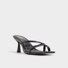 Calypsa Black Women's Animal Prints - Strappy heeled sandal, Block heel