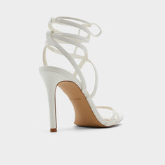 Phaedra in White - Strappy stiletto sandal, Stiletto heel