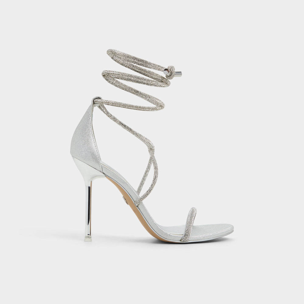 Caladonia Silver Women's Iridescent metallics - Strappy heeled sandal, Stiletto heel