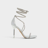 Caladonia Silver Women's Iridescent metallics - Strappy heeled sandal, Stiletto heel