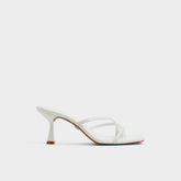 Calypsa White Women's Heeled mules - Strappy heeled sandal, Block heel