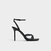 Conney Black Women's Heeled sandals - Strappy heeled sandal, Stiletto heel