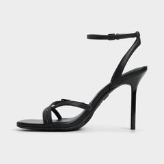 Conney Black Women's Heeled sandals - Strappy heeled sandal, Stiletto heel