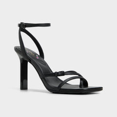 Conney Black Women's Heeled sandals - Strappy heeled sandal, Stiletto heel