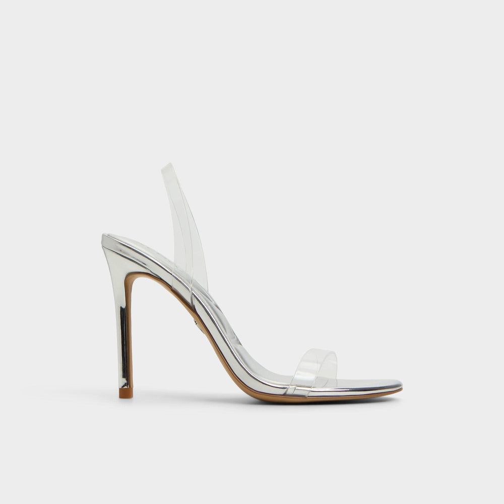 Quinilynn Silver Women's Iridescent metallics - Strappy heeled sandal, Stiletto heel