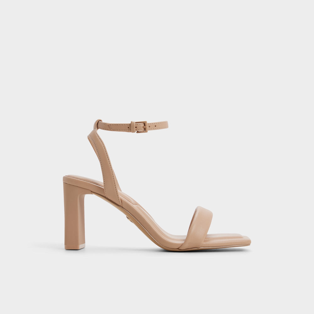 Aurorai Bone Women's Strappy sandals - Strappy heeled sandal, Block heel