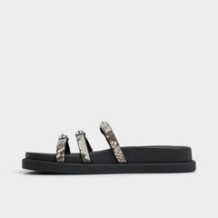 Zephyra White/Black Women's Footbed sandals - Footbed sandal