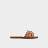 Eleny Medium Brown Women's Flats - Slide sandal