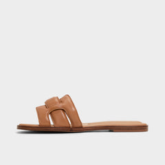 Eleny Medium Brown Women's Flats - Slide sandal