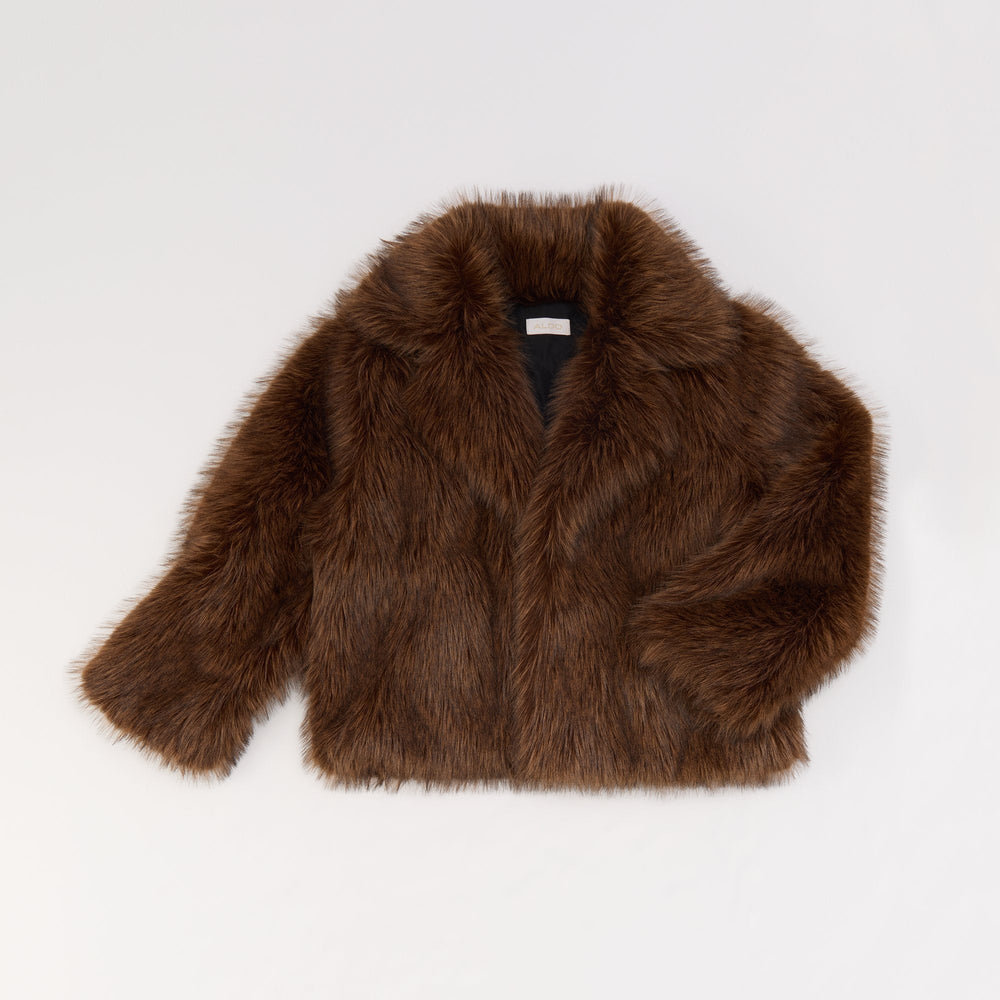 Hazella in Brown - Faux fur jacket