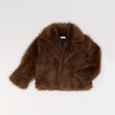 Hazella in Brown - Faux fur jacket