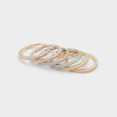 Lamilly Metallic Multi Women's Cubic Zirconia - Multi finger rings