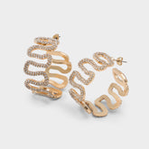 Estele in Gold Clear Multi - Hoop earrings