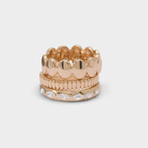 Bublle in Gold Clear Multi - Stackable rings