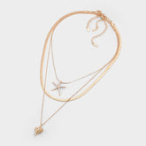 Seascharms Gold/Clear Multi Women's Necklaces - Layered necklace