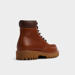 Grier in Cognac - Combat boot, Lug sole