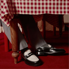 Kieran Black/White Men's Dress Shoes - Loafer