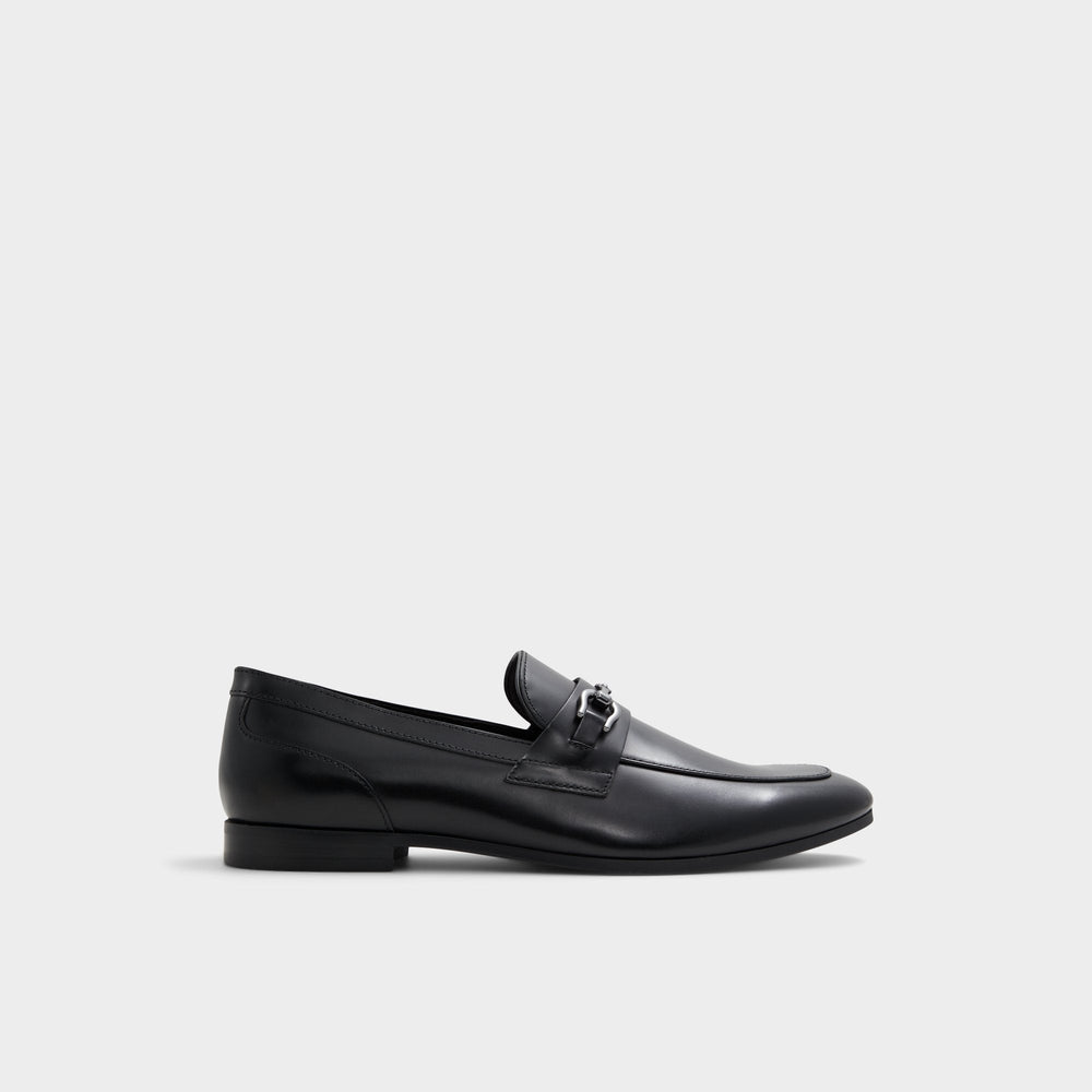 Marinho Open Black Leather Smooth Men's Dress Shoes - Loafer