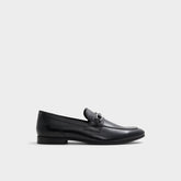 Marinho Open Black Leather Smooth Men's Dress Shoes - Loafer