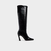 Vivienna in Black - Knee-high boot, Block heel