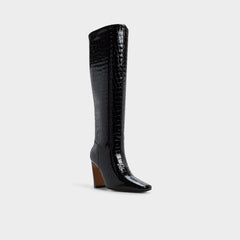 Vivienna in Black - Knee-high boot, Block heel