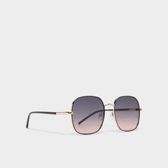 Elbamadar Black/Gold Multi Women's Square - Square sunglasses
