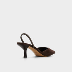 Re in Olivia Dark Brown - Sling back high heel, Stiletto heel