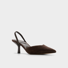 Re in Olivia Dark Brown - Sling back high heel, Stiletto heel