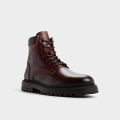 Draco in Medium Brown - Combat boot, Lug sole