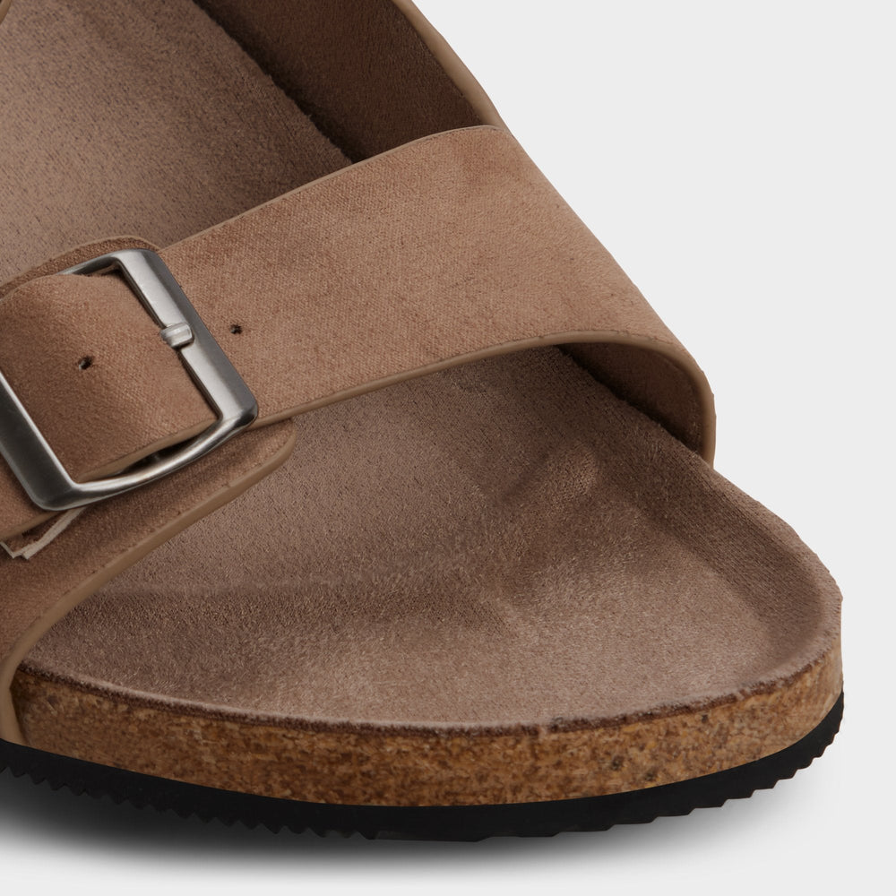 Agustin in Dark Beige - Slide sandal