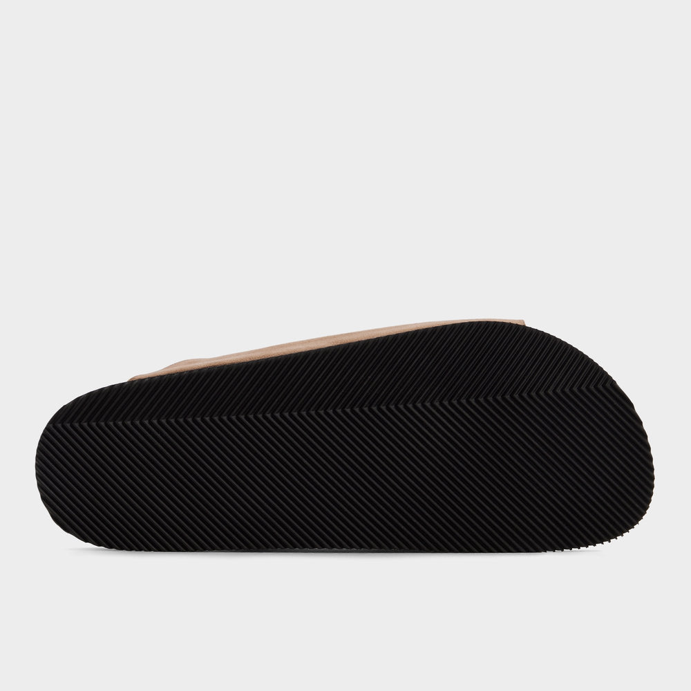 Agustin in Dark Beige - Slide sandal