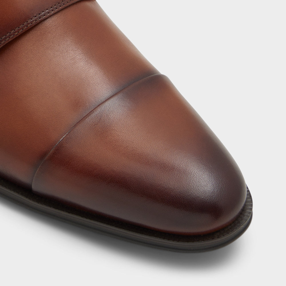 Axwell Cognac Men's Dress Shoes - Monkstrap loafer