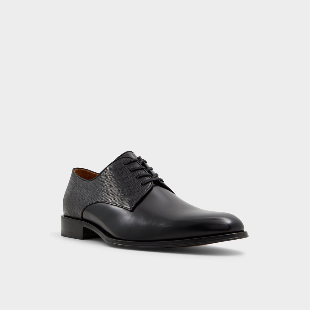 Halbart Black Leather Embossed Men's Oxfords & Lace-ups - Oxford shoe