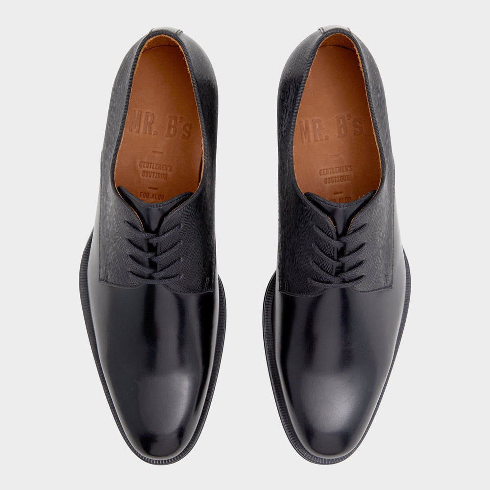 Halbart Black Leather Embossed Men's Oxfords & Lace-ups - Oxford shoe