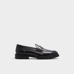 Aleris Black Men's Dress Shoes - Loafer, Lug sole