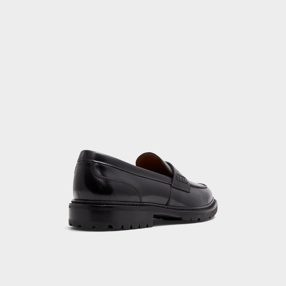 Aleris Black Men's Dress Shoes - Loafer, Lug sole