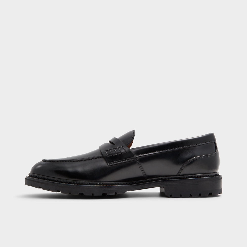 Aleris Black Men's Dress Shoes - Loafer, Lug sole